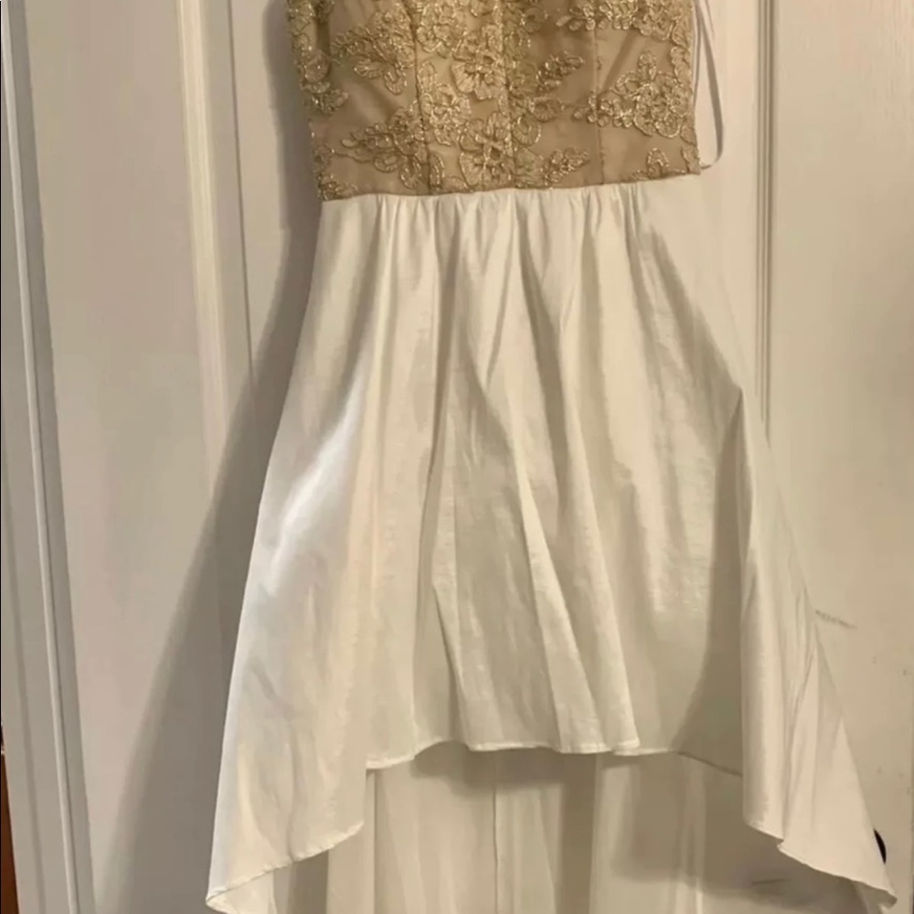 Ivory/Gold B. Darlin Hi Low Dress Size 5/6